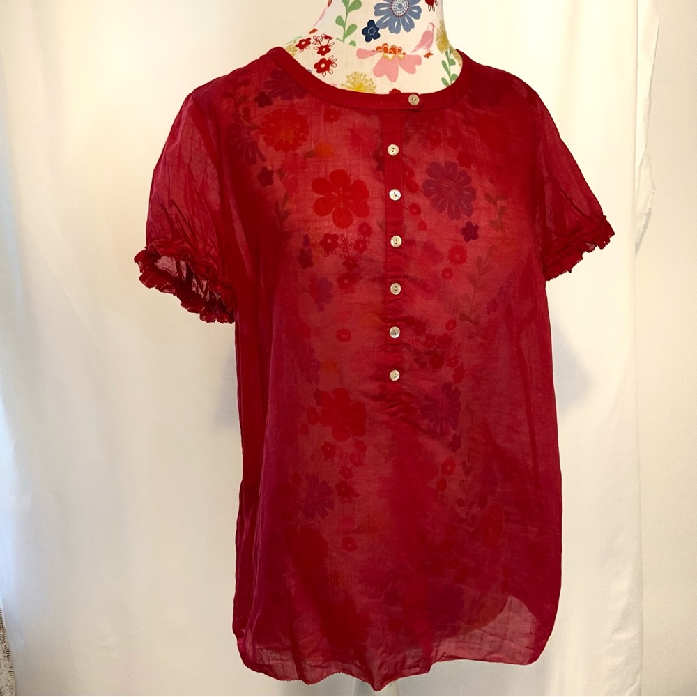 J.Crew Deep Pink Short Sleeve Top